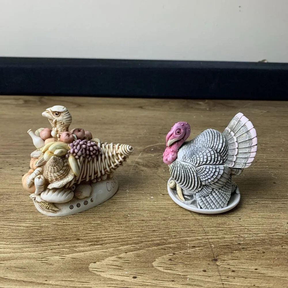 Harmony Kingdom Turkey Gobblefest Cornucopia Thanksgiving Trinket Box Figurines
